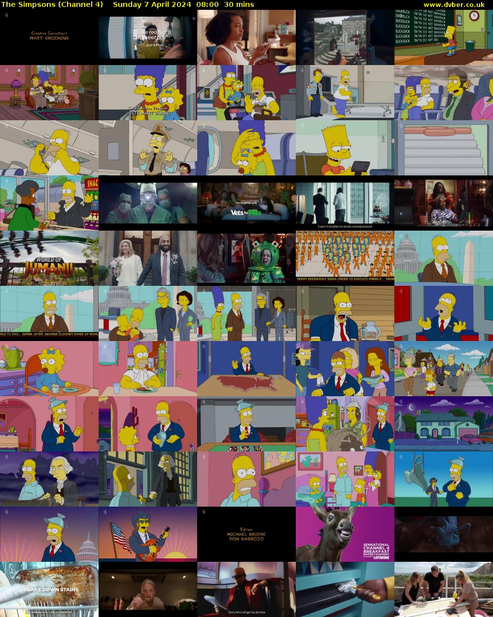 The Simpsons (Channel 4) Sunday 7 April 2024 08:00 - 08:30