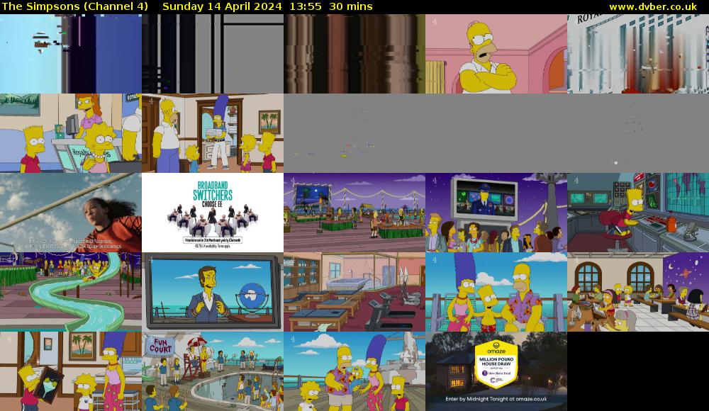 The Simpsons (Channel 4) Sunday 14 April 2024 13:55 - 14:25
