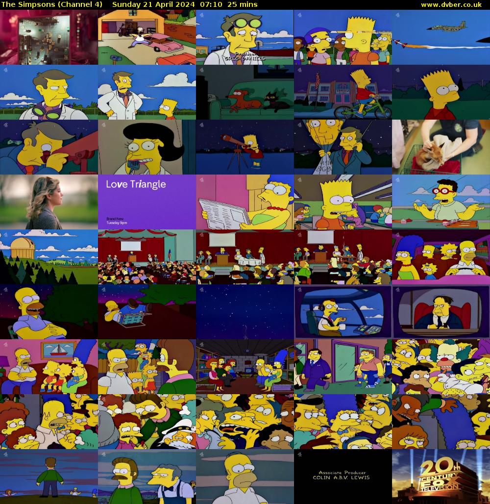 The Simpsons (Channel 4) Sunday 21 April 2024 07:10 - 07:35