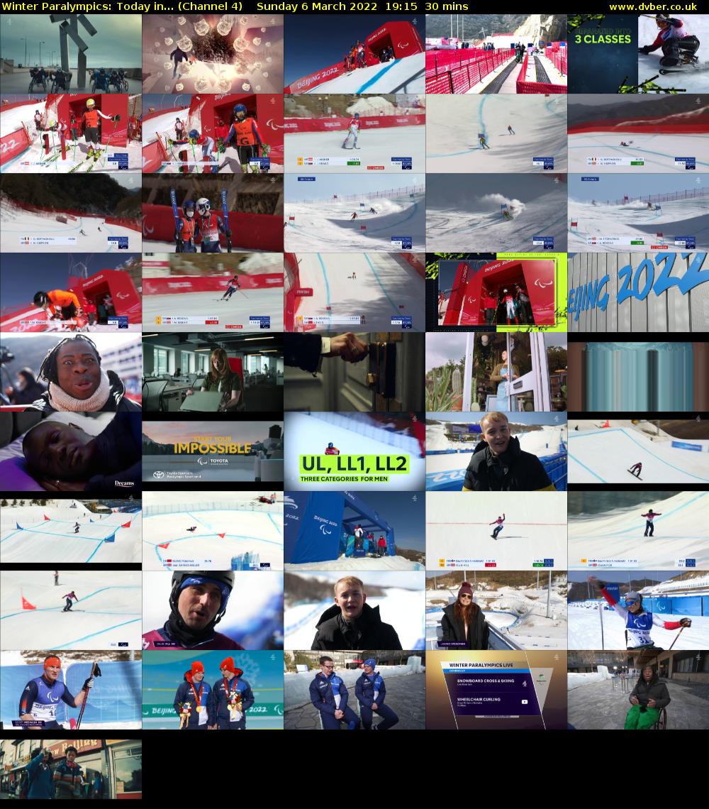 Winter Paralympics: Today in... (Channel 4) Sunday 6 March 2022 19:15 - 19:45