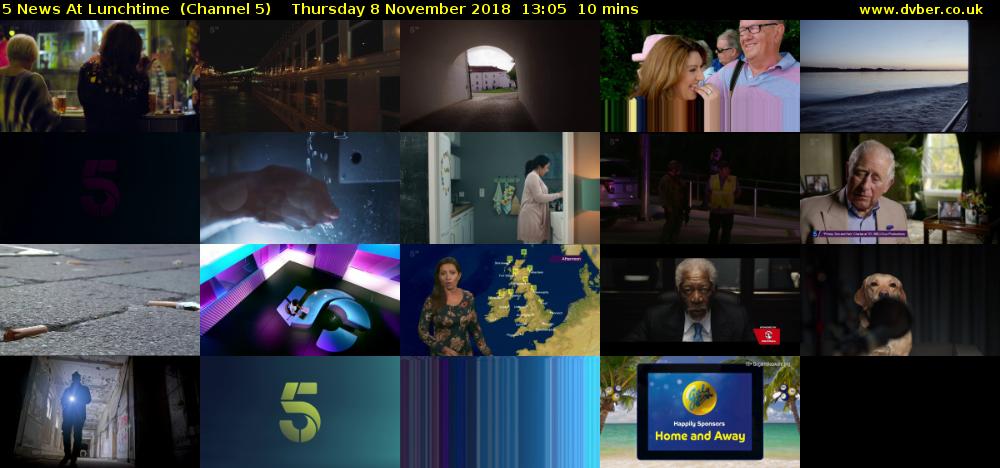 5 News At Lunchtime  (Channel 5) Thursday 8 November 2018 13:05 - 13:15