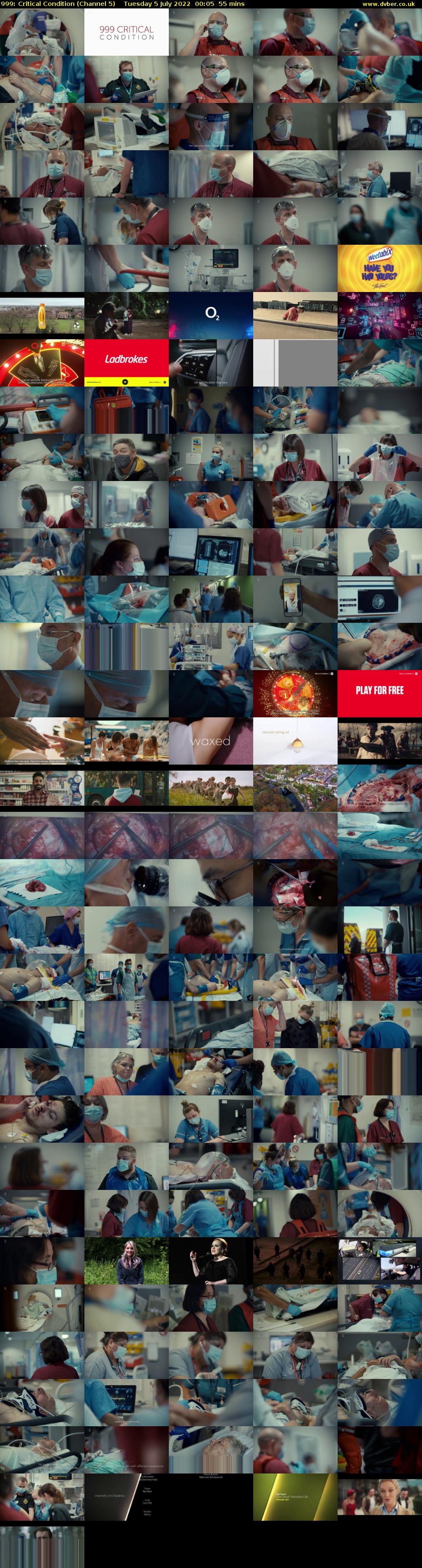 999: Critical Condition (Channel 5) Tuesday 5 July 2022 00:05 - 01:00