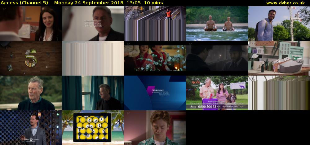 Access (Channel 5) Monday 24 September 2018 13:05 - 13:15