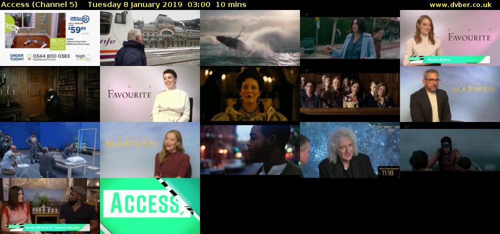 Access (Channel 5) Tuesday 8 January 2019 03:00 - 03:10