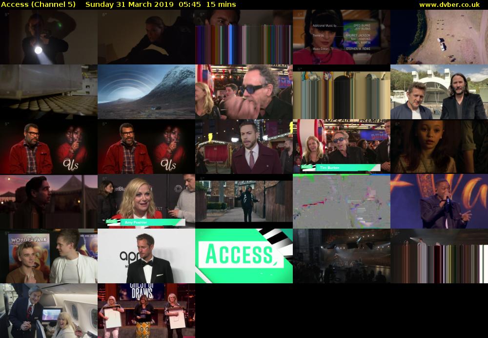 Access (Channel 5) Sunday 31 March 2019 05:45 - 06:00