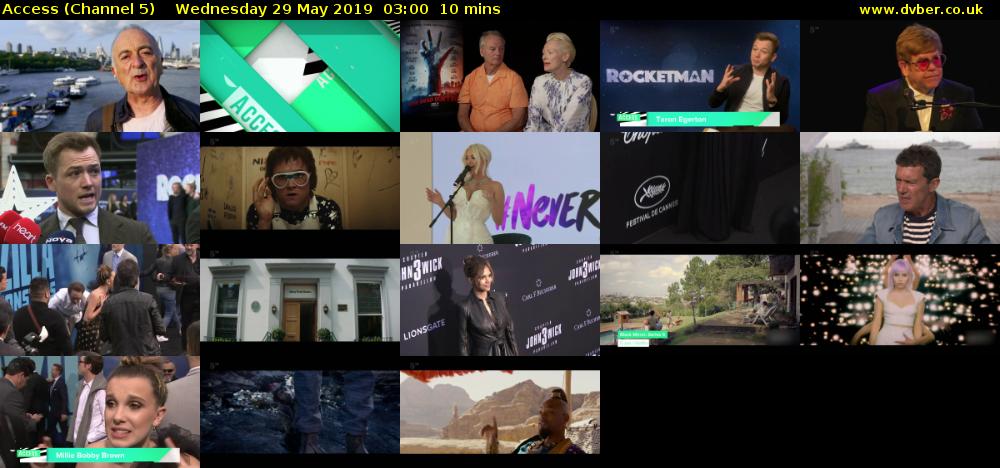 Access (Channel 5) Wednesday 29 May 2019 03:00 - 03:10
