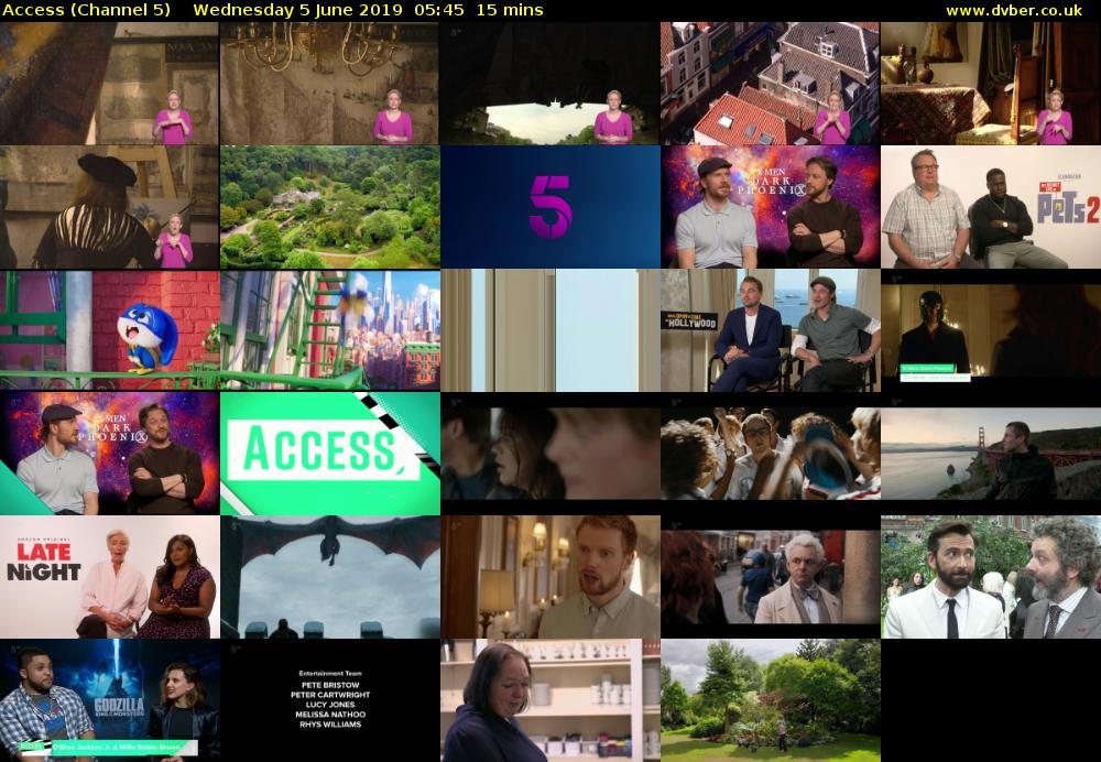Access (Channel 5) Wednesday 5 June 2019 05:45 - 06:00