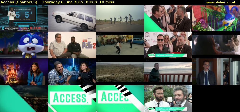 Access (Channel 5) Thursday 6 June 2019 03:00 - 03:10