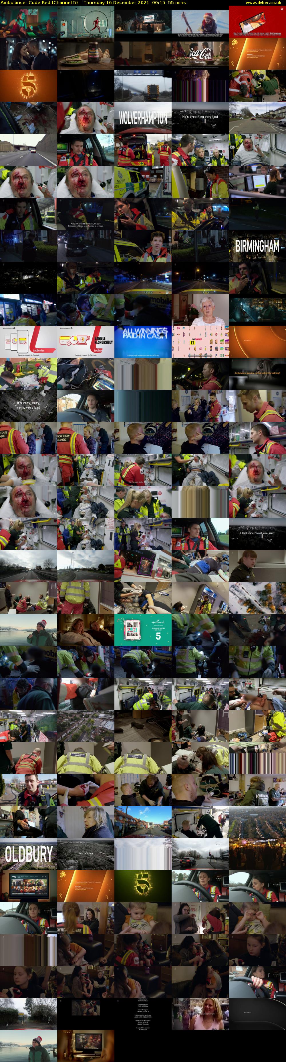Ambulance: Code Red (Channel 5) Thursday 16 December 2021 00:15 - 01:10