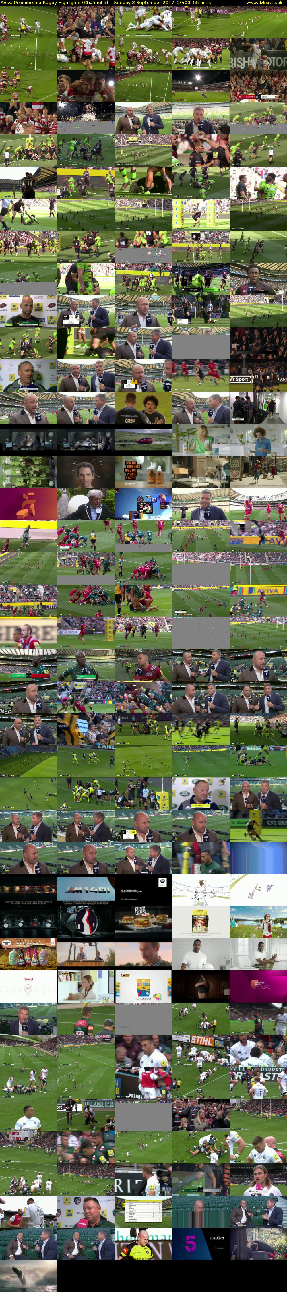 Aviva Premiership Rugby Highlights (Channel 5) Sunday 3 September 2017 20:00 - 20:55