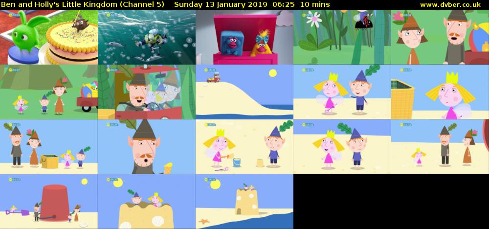 Ben and Holly's Little Kingdom (Channel 5) Sunday 13 January 2019 06:25 - 06:35