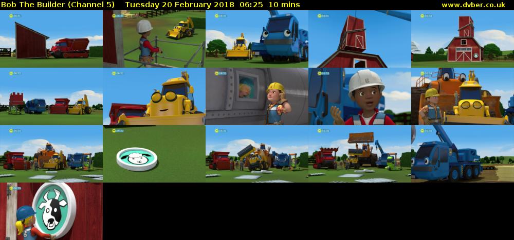 Bob The Builder (Channel 5) Tuesday 20 February 2018 06:25 - 06:35