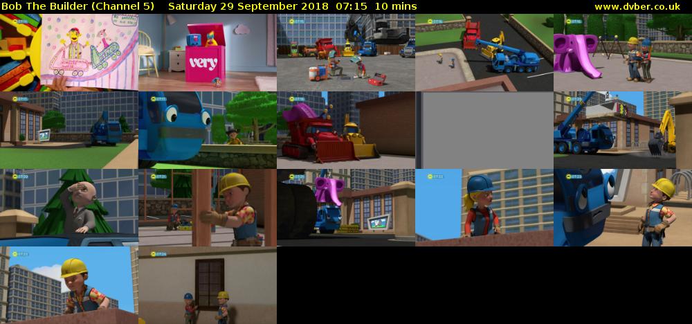 Bob The Builder (Channel 5) Saturday 29 September 2018 07:15 - 07:25