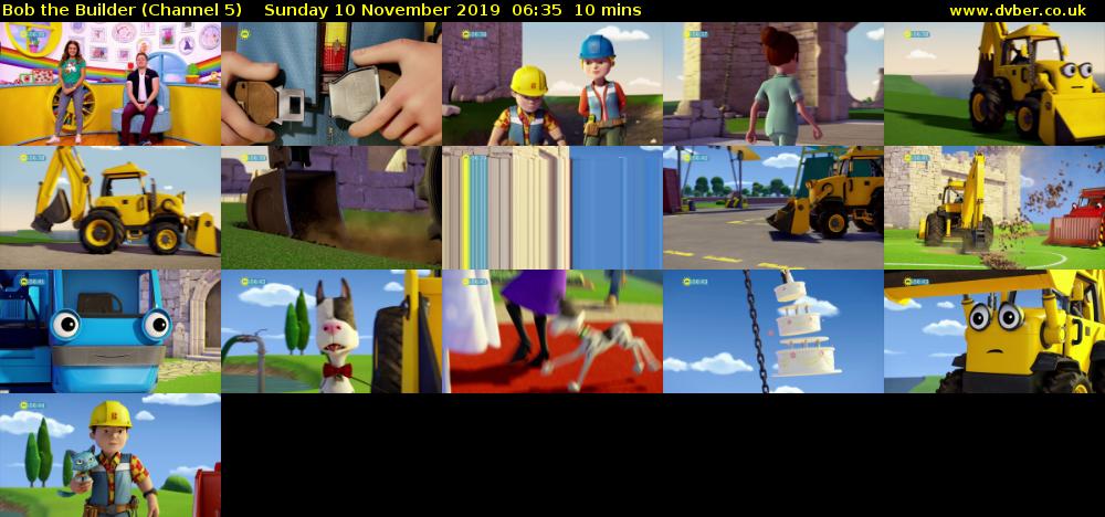 Bob the Builder (Channel 5) Sunday 10 November 2019 06:35 - 06:45