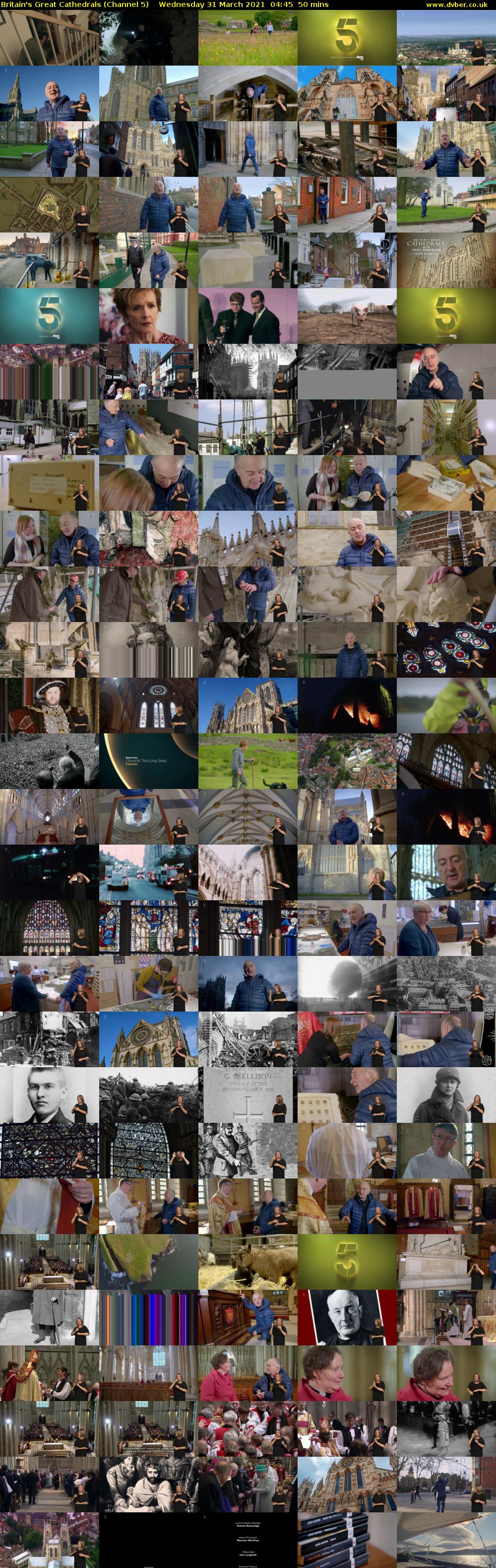 Britain's Great Cathedrals (Channel 5) Wednesday 31 March 2021 04:45 - 05:35