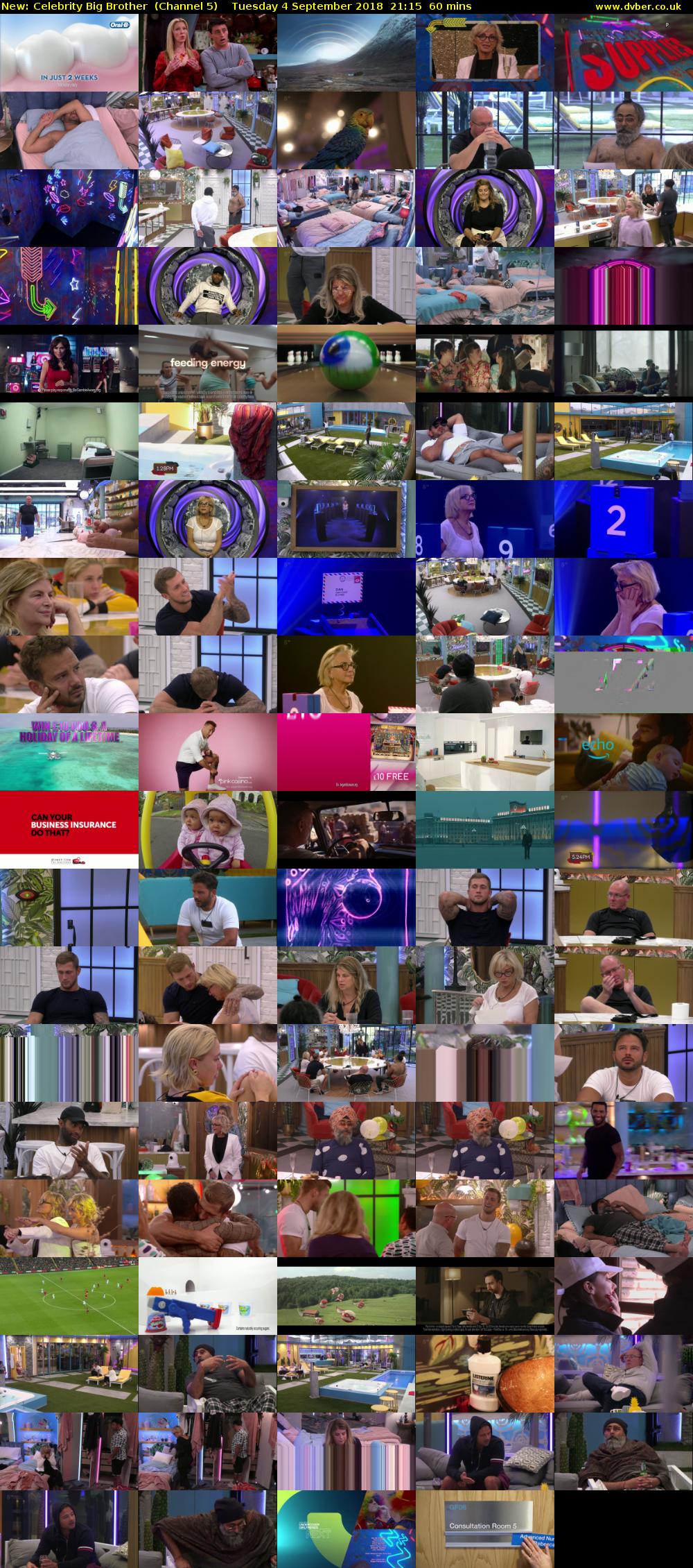 Celebrity Big Brother (Channel 5) Tuesday 4 September 2018 21:15 - 22:15