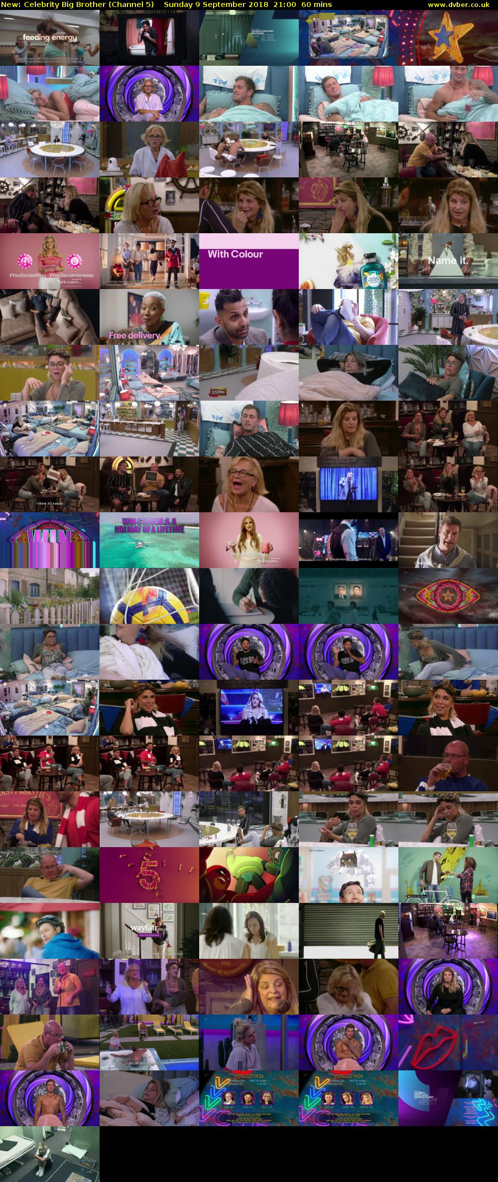Celebrity Big Brother (Channel 5) Sunday 9 September 2018 21:00 - 22:00