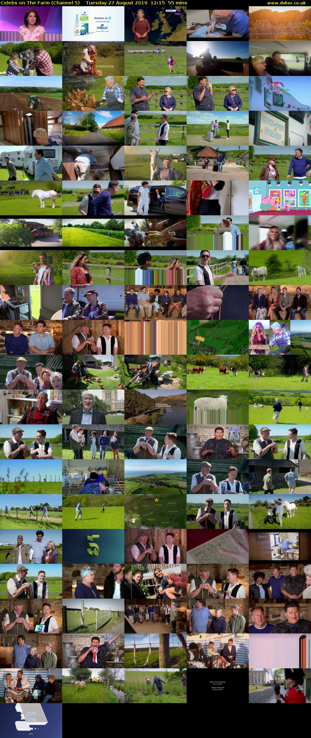 Celebs on The Farm (Channel 5) Tuesday 27 August 2019 12:15 - 13:10