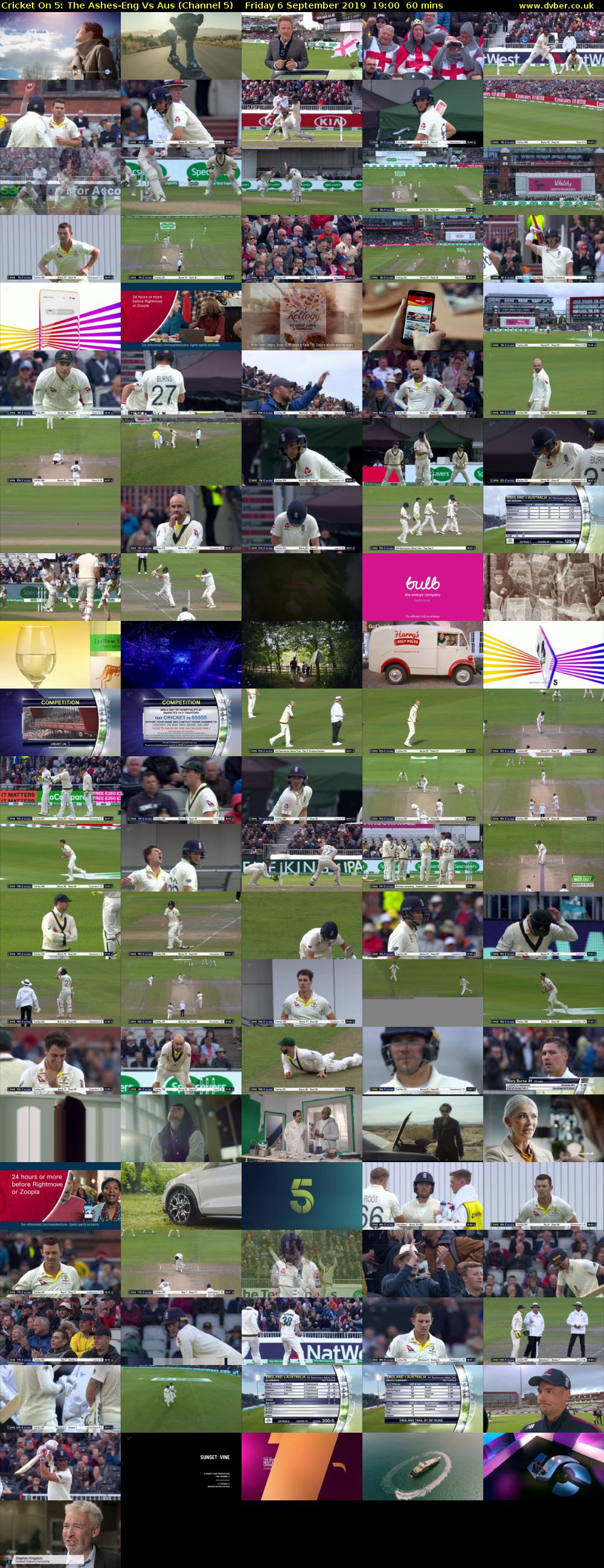 Cricket On 5: The Ashes-Eng Vs Aus (Channel 5) Friday 6 September 2019 19:00 - 20:00