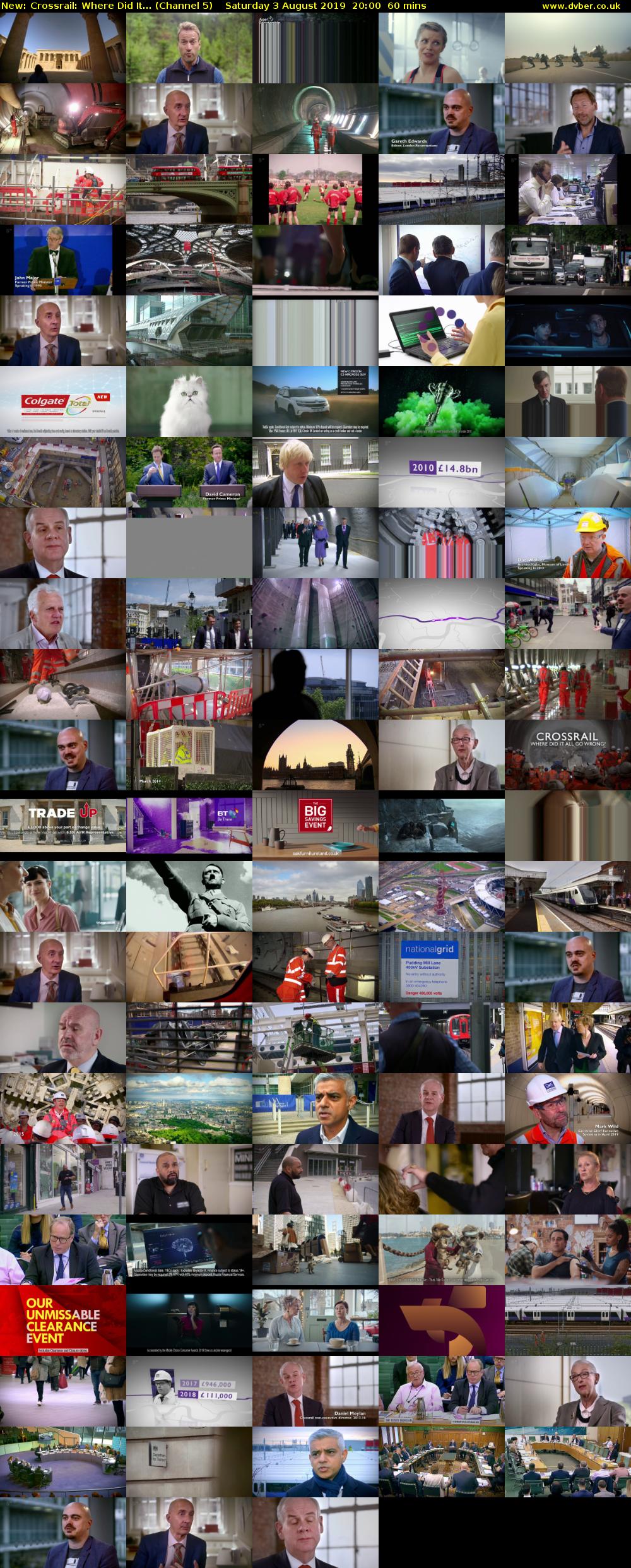 Crossrail: Where Did It... (Channel 5) Saturday 3 August 2019 20:00 - 21:00