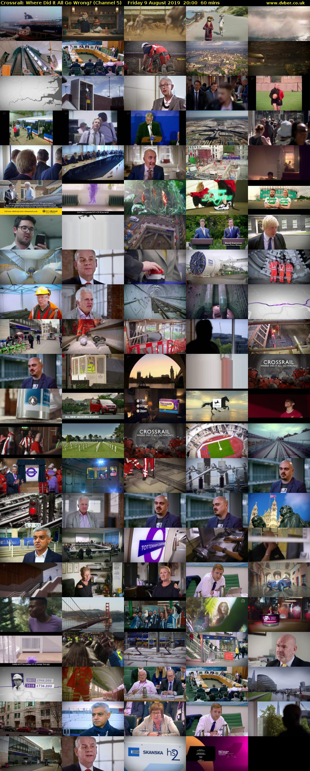 Crossrail: Where Did It All Go Wrong? (Channel 5) Friday 9 August 2019 20:00 - 21:00