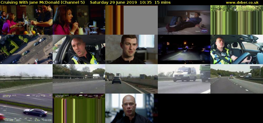 Cruising With Jane McDonald (Channel 5) Saturday 29 June 2019 10:35 - 10:50