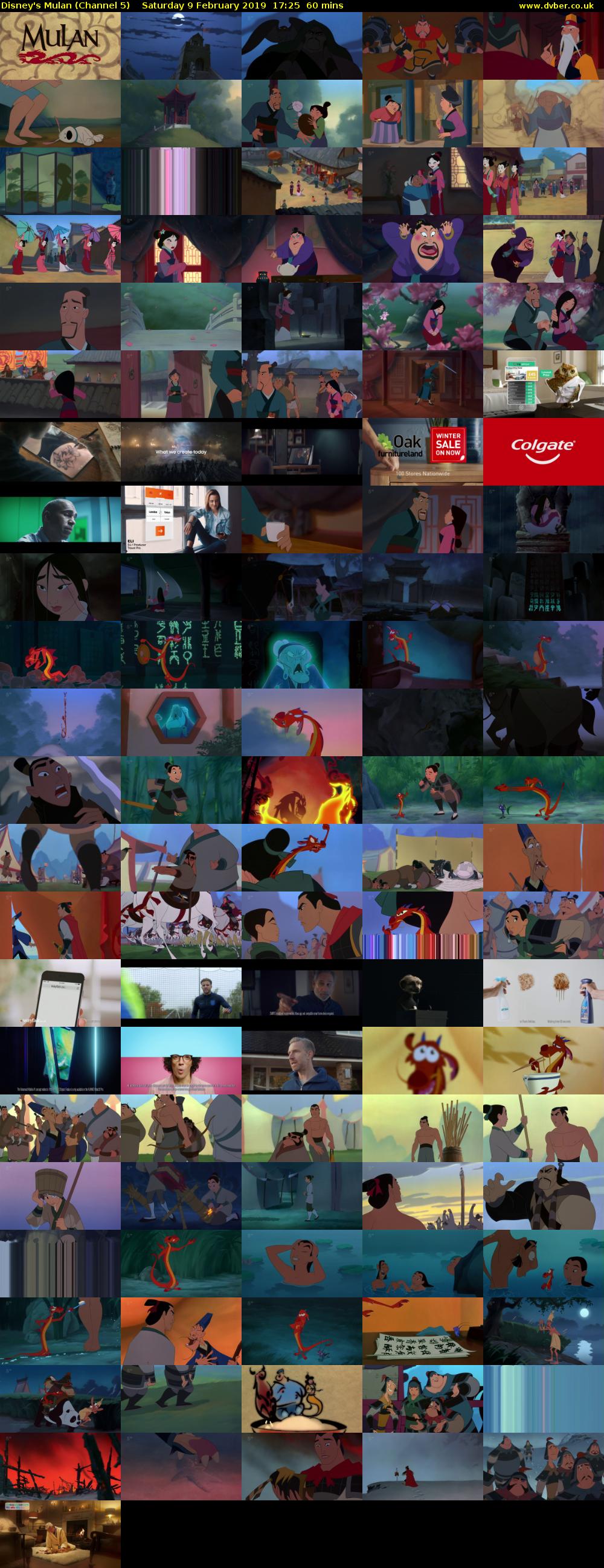 Disney's Mulan (Channel 5) Saturday 9 February 2019 17:25 - 18:25
