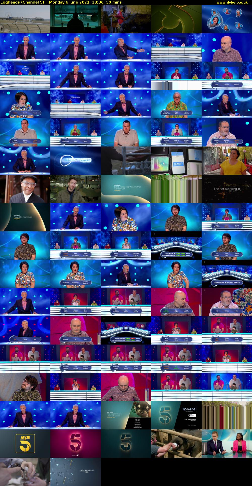 Eggheads (Channel 5) Monday 6 June 2022 18:30 - 19:00