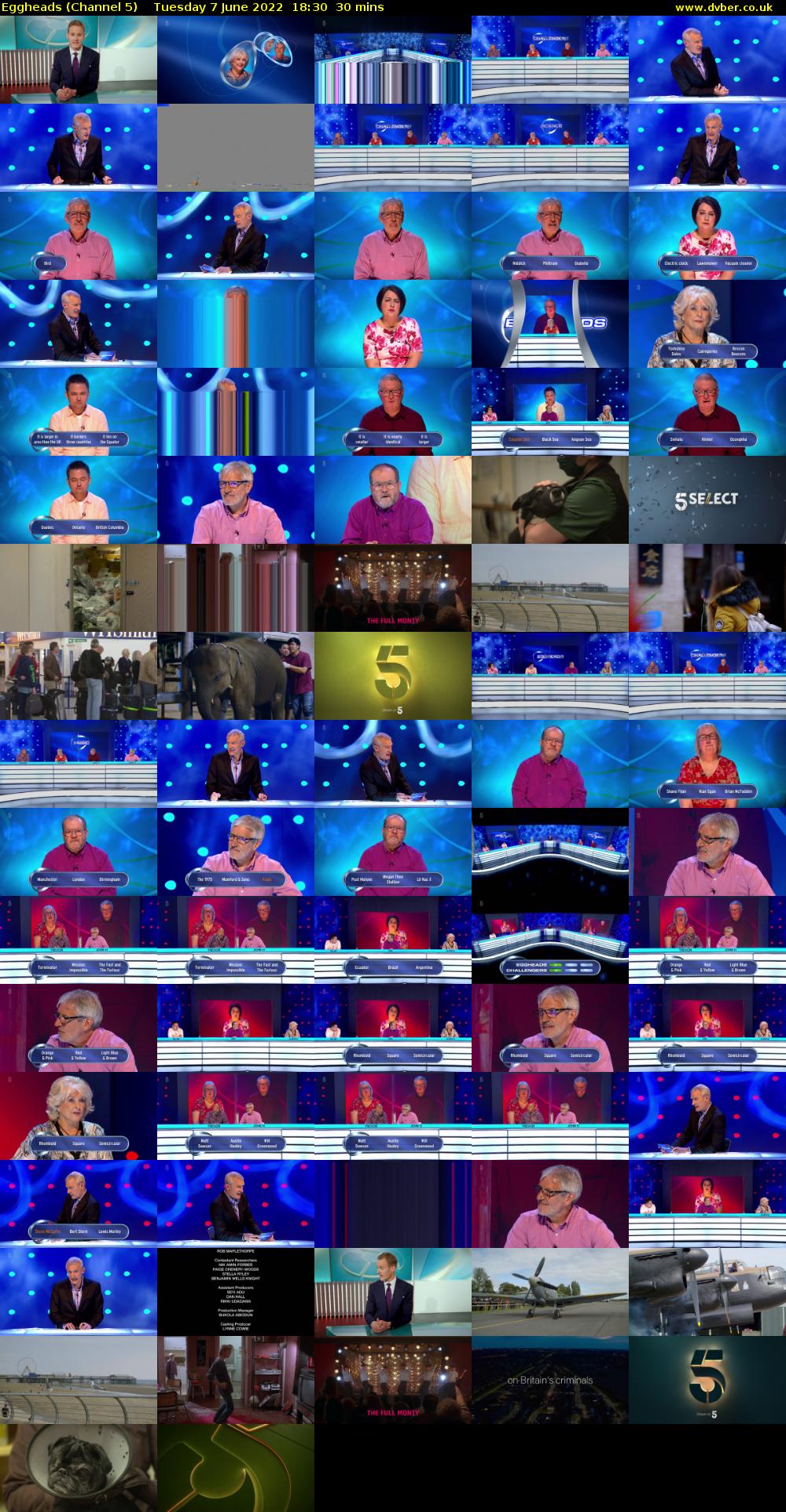 Eggheads (Channel 5) Tuesday 7 June 2022 18:30 - 19:00