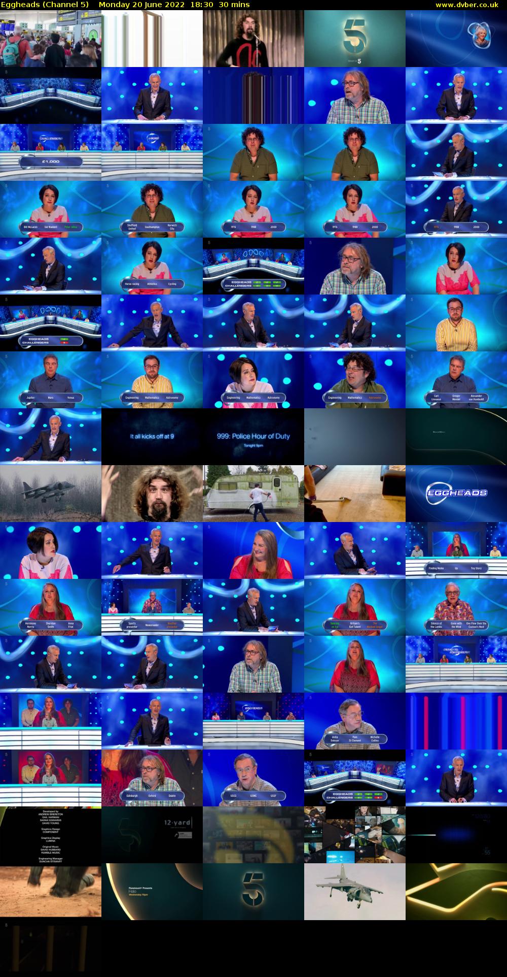 Eggheads (Channel 5) Monday 20 June 2022 18:30 - 19:00