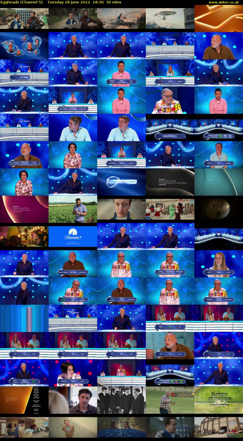 Eggheads (Channel 5) Tuesday 28 June 2022 18:30 - 19:00