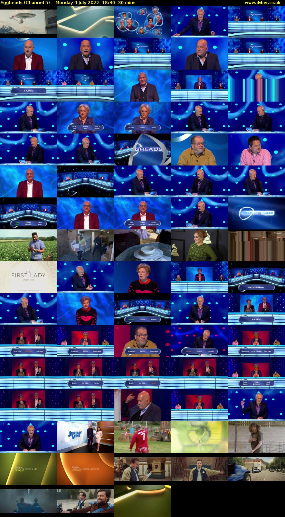 Eggheads (Channel 5) Monday 4 July 2022 18:30 - 19:00