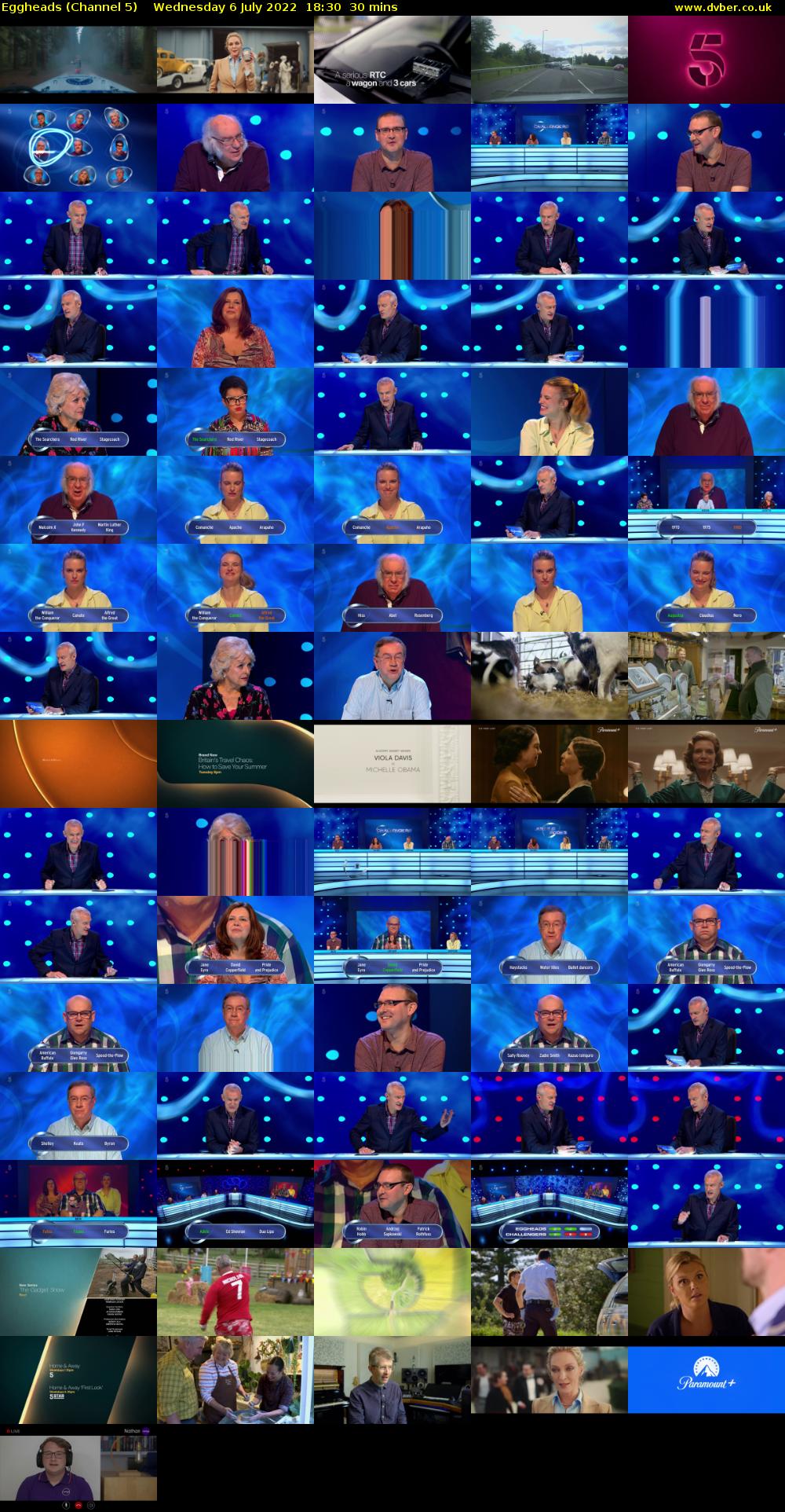 Eggheads (Channel 5) Wednesday 6 July 2022 18:30 - 19:00