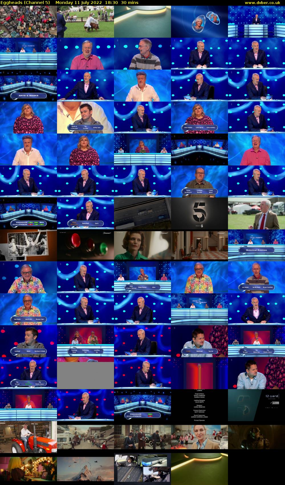 Eggheads (Channel 5) Monday 11 July 2022 18:30 - 19:00