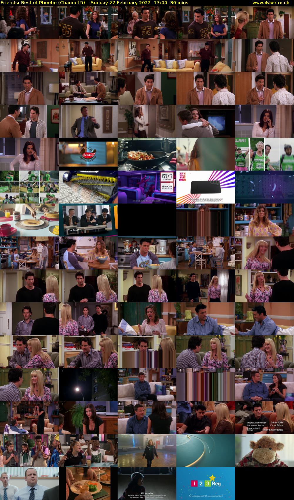 Friends: Best of Phoebe (Channel 5) Sunday 27 February 2022 13:00 - 13:30