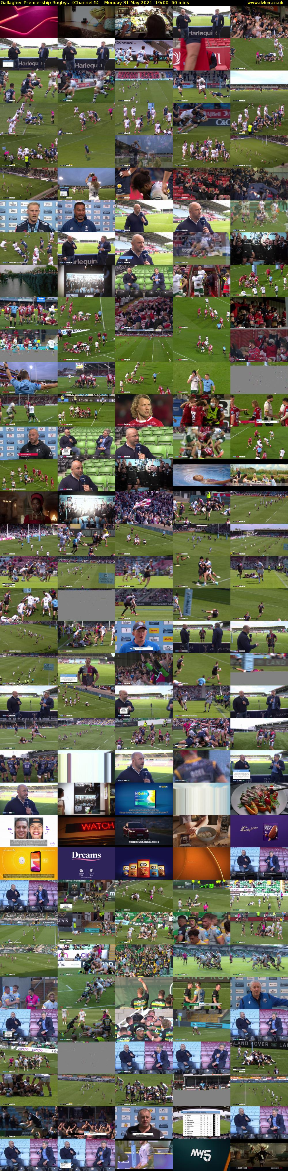 Gallagher Premiership Rugby... (Channel 5) Monday 31 May 2021 19:00 - 20:00