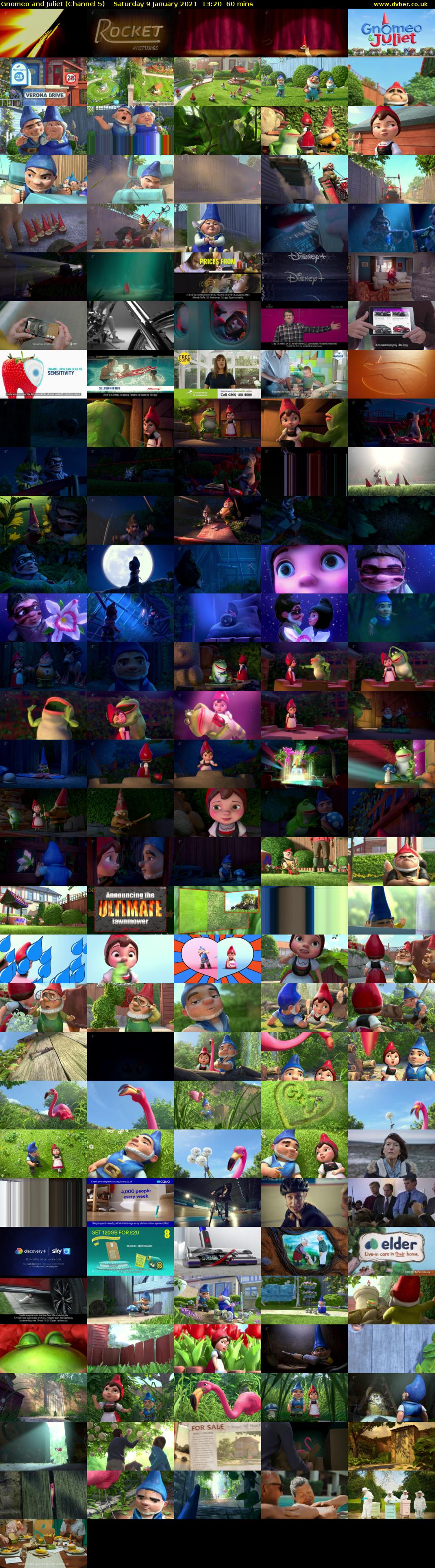 Gnomeo and Juliet (Channel 5) Saturday 9 January 2021 13:20 - 14:20
