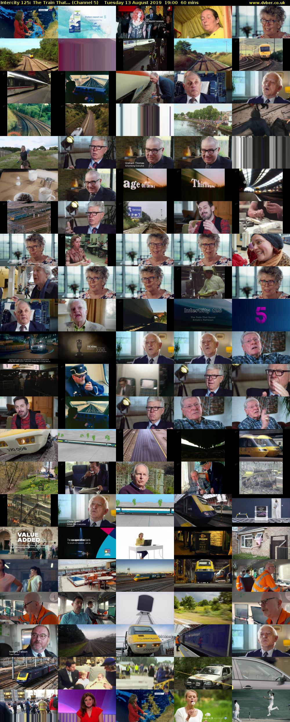 Intercity 125: The Train That... (Channel 5) Tuesday 13 August 2019 19:00 - 20:00