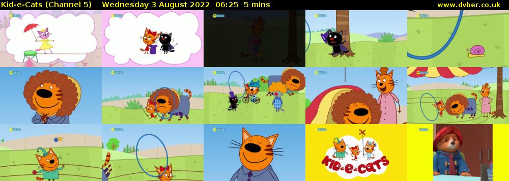 Kid-e-Cats (Channel 5) Wednesday 3 August 2022 06:25 - 06:30