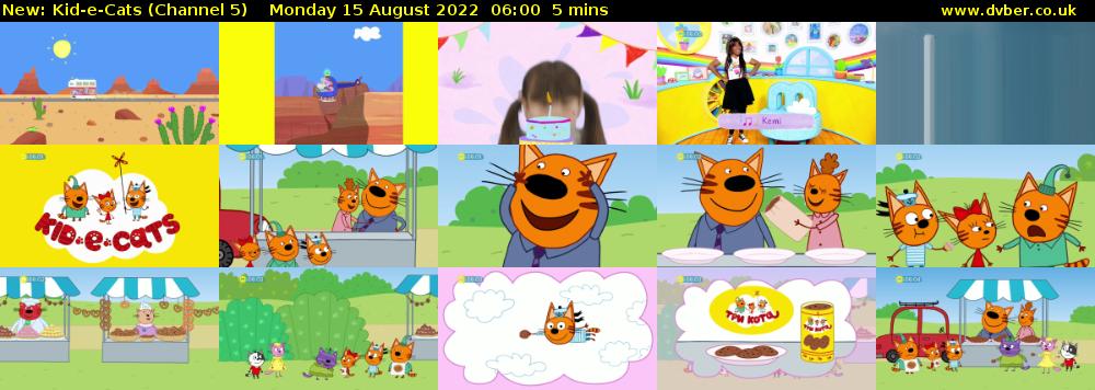 Kid-e-Cats (Channel 5) Monday 15 August 2022 06:00 - 06:05