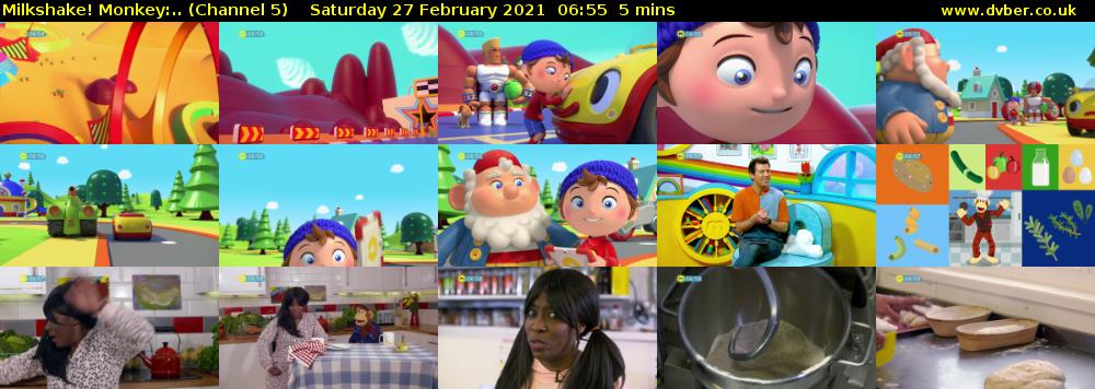 Milkshake! Monkey:.. (Channel 5) Saturday 27 February 2021 06:55 - 07:00