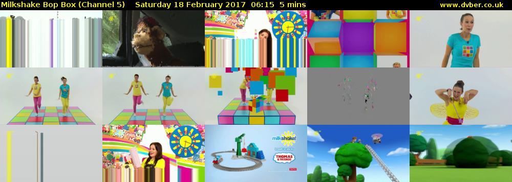 Milkshake Bop Box (Channel 5) Saturday 18 February 2017 06:15 - 06:20