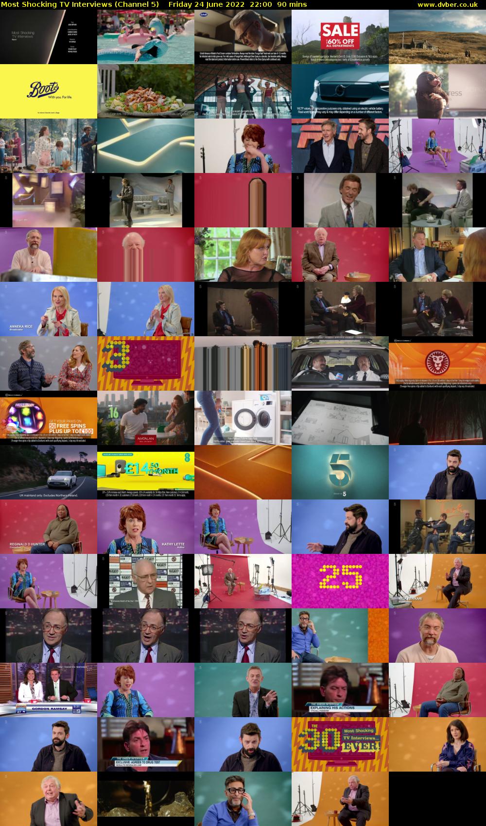 Most Shocking TV Interviews (Channel 5) Friday 24 June 2022 22:00 - 23:30