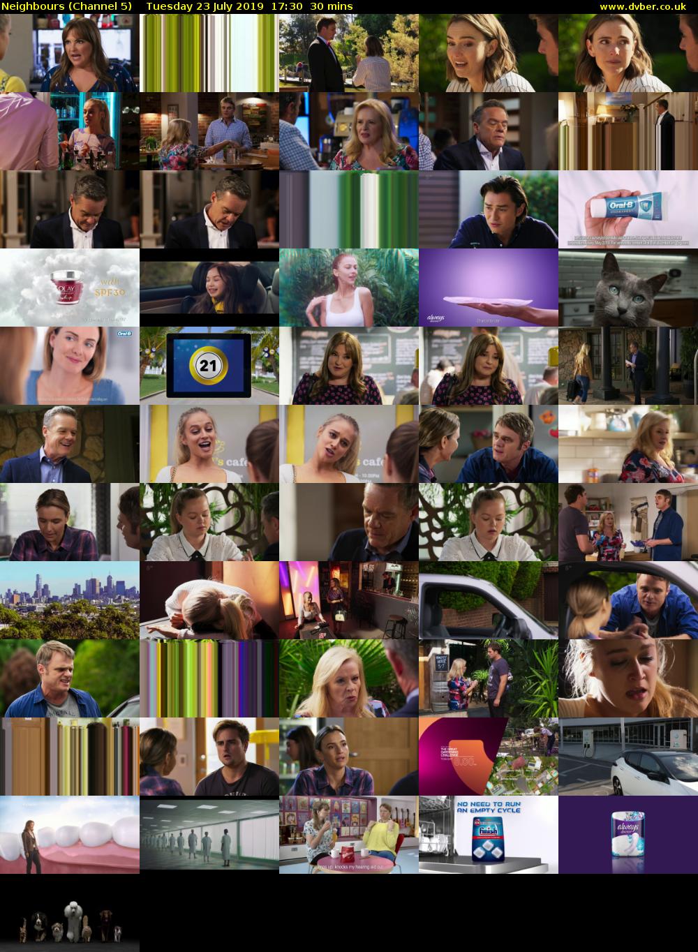Neighbours (Channel 5) Tuesday 23 July 2019 17:30 - 18:00