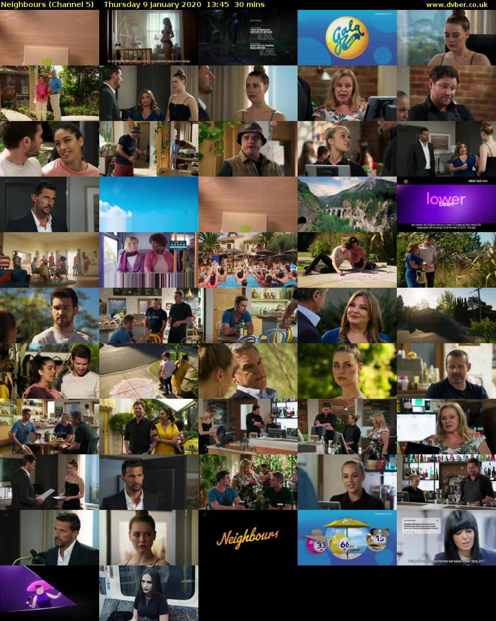 Neighbours (Channel 5) Thursday 9 January 2020 13:45 - 14:15