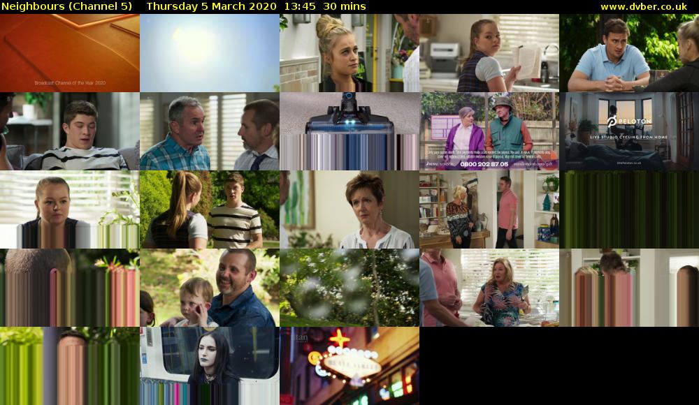 Neighbours (Channel 5) Thursday 5 March 2020 13:45 - 14:15