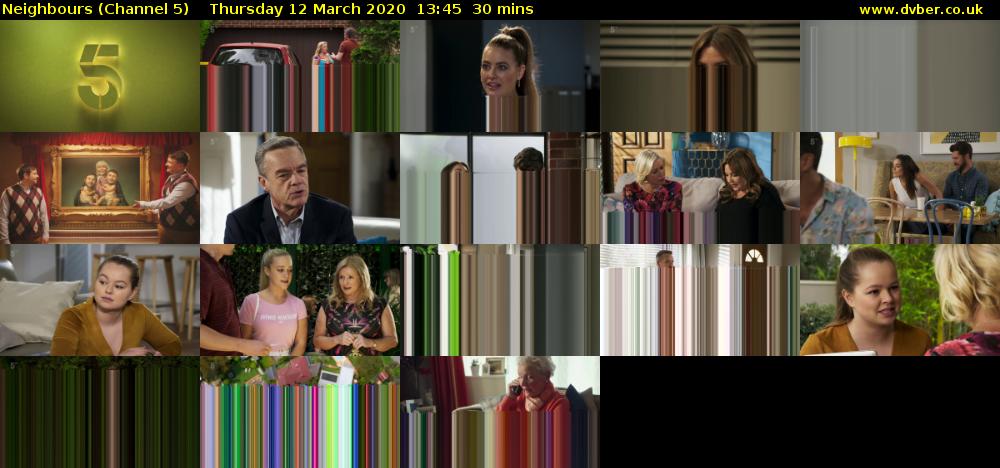 Neighbours (Channel 5) Thursday 12 March 2020 13:45 - 14:15