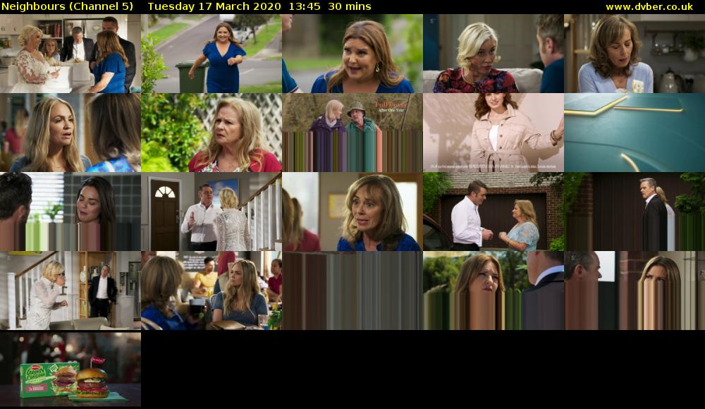 Neighbours (Channel 5) Tuesday 17 March 2020 13:45 - 14:15