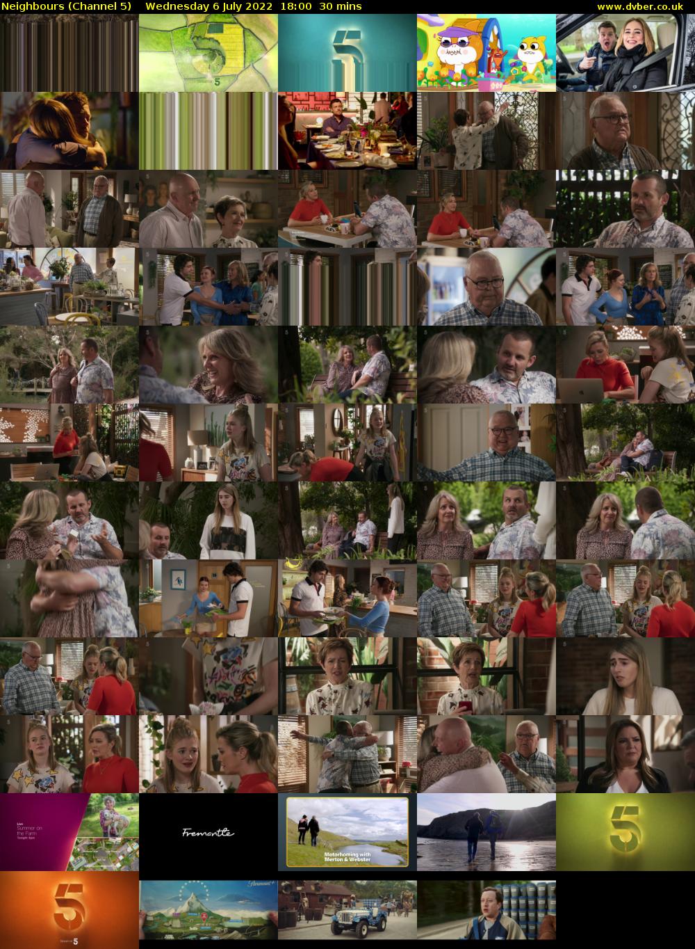 Neighbours (Channel 5) Wednesday 6 July 2022 18:00 - 18:30