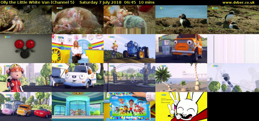 Olly the Little White Van (Channel 5) Saturday 7 July 2018 06:45 - 06:55